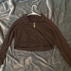 Zipped down sweater crop top